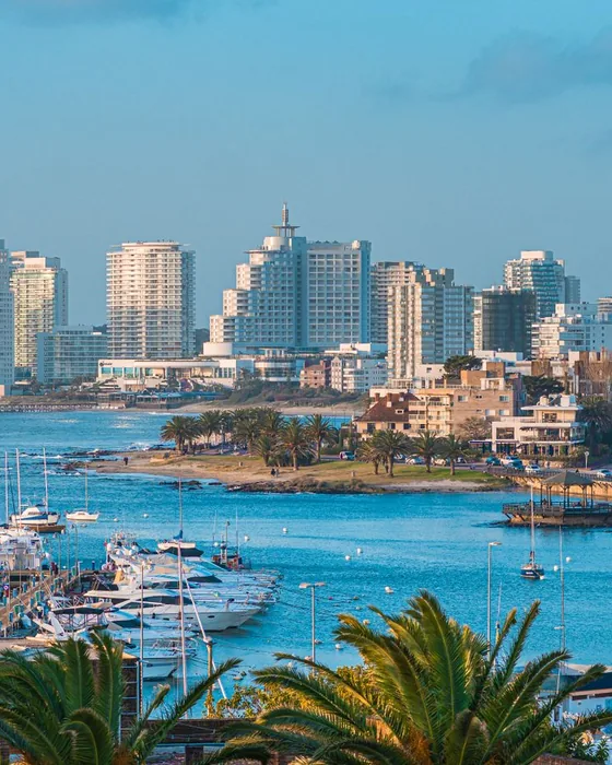 Edificios y puerto de Punta del Este